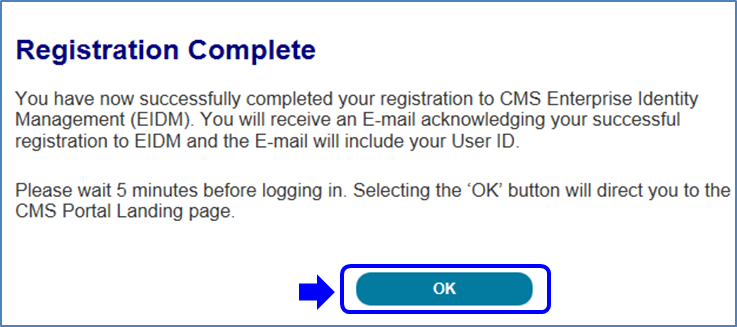 Registration Complete Page