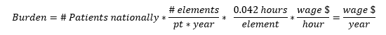 Equation for Estimating Burden Associated with Data Collection and Submission