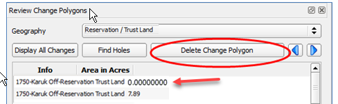 Delete change polygon button