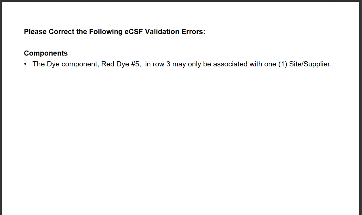 eCSF Validation Report